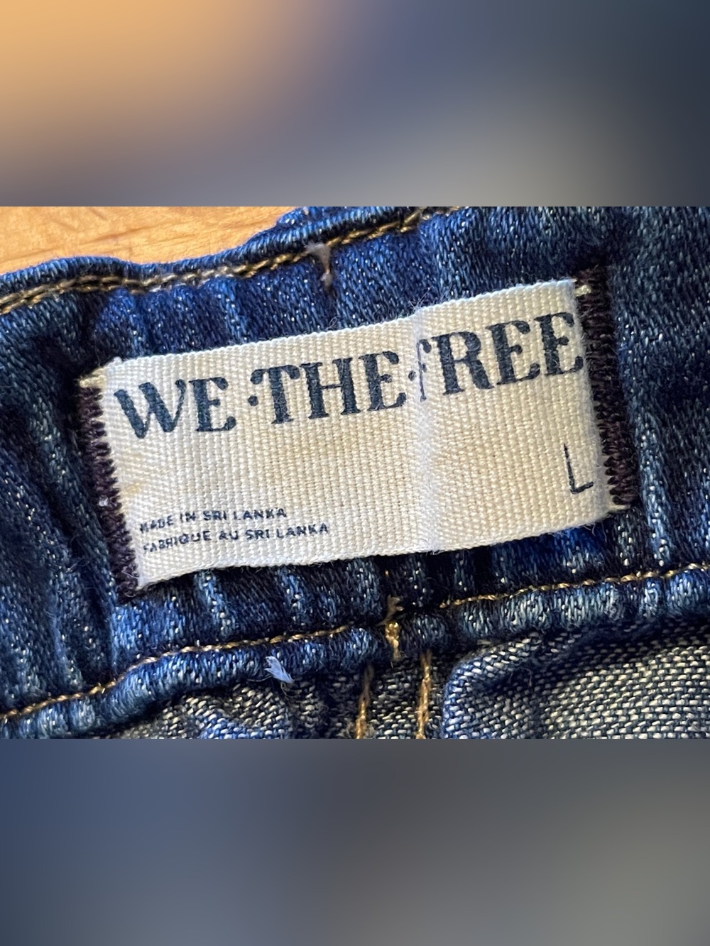 Free People We The Free Silverton Barrel Jeans Blue Pull-On Crop Utility Size L - Picture 5 of 10
